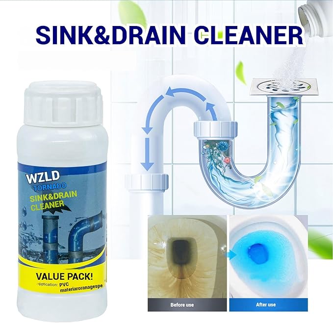 Wild Tornado Sink Drain Cleaner Powerful Sink and Drain Cleaner Powder for Kitchen and Bathroom
