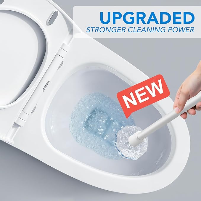 50 Count Toilet Wand Refills for Clorox Upgrade Scrubbing Fiber Cotton Brush Heads Compatible with Clorox Toilet Wand for Bathroom Efficient Cleaning