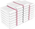 Zeppoli Classic Kitchen Towels -15 Pack 100% Natural Cotton Towel Set Reusable Wash Cloths Absorbent Dish Towels Machine Washable Hand Towels Kitchen Essentials - 14 by 25 - Red Striped