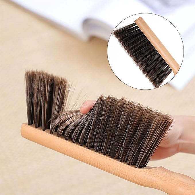 Bench Brush Encrypted Bristles for Long Life Hand Broom Extended Handle for Easy Holding Drafting Brush with Portable Hanging Hole