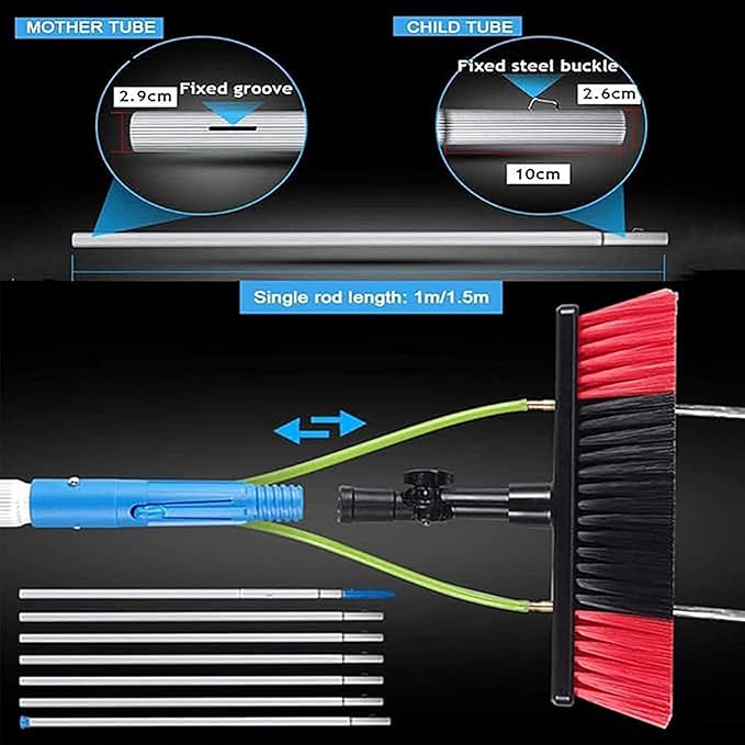 Water Fed Cleaning Brush Water Fed Pole Brush Kit Solar Panel Cleaner Cleaning Brush &amp Pole Kit Extendable Outdoor Window Cleaner600cm