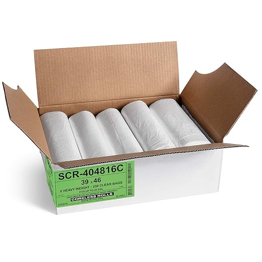 Aluf Plastics SCR-404816C 45 Gallon Clear Trash Bags (250 Count) - 39' x 46' - 16 Micron Equivalent High Density Value Garbage Bags Can Liners for Bathroom Office Industrial Commercial Recycling