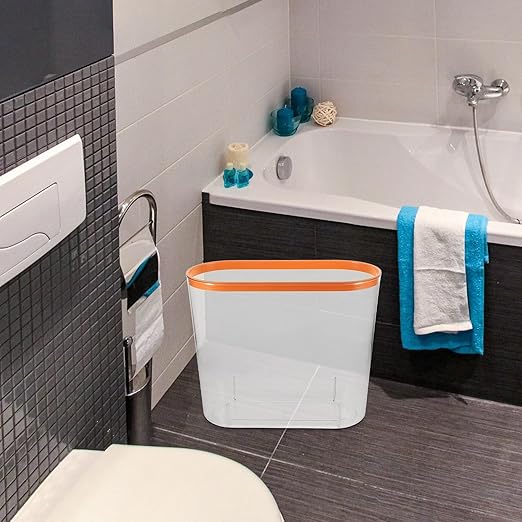 Garneck Wastebasket Trash Can for Bathroom Bedroom 33X14.6X17.7Cm Red Household Garbage Bin Without Lid Space-Saving Living Room Trash Bin for Home Use