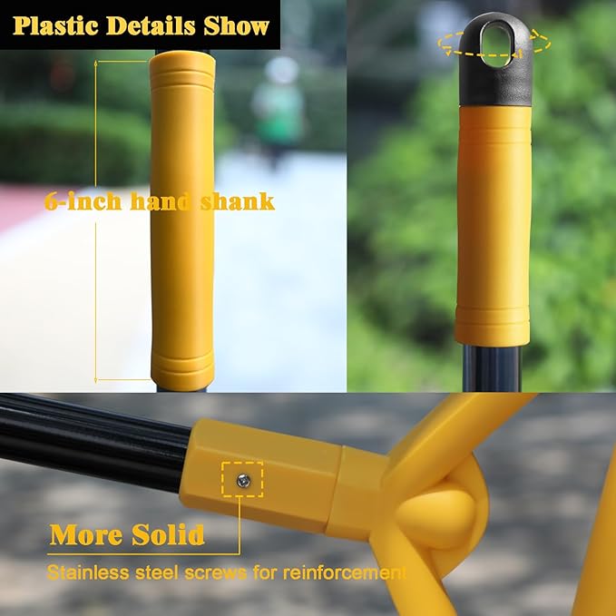 Heavy Duty Broom Outdoor and Indoor 3 Pack Upgraded Commercial Angle Brooms Perfect Yellow Broom of House Kitchen Garage Courtyard