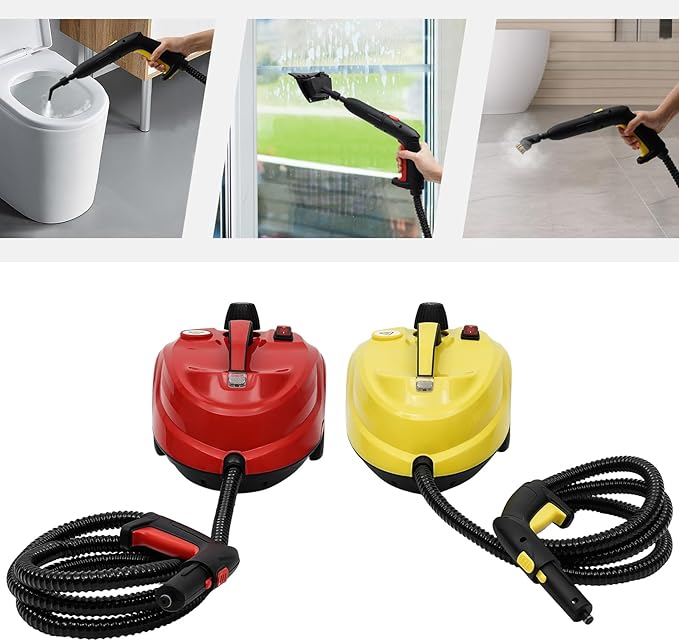 2000W Steam Cleaner 5 Bar High-Pressure Steam Cleaner 320°F High-Temperature for Kitchens Bathrooms Car Interiors (Yellow)
