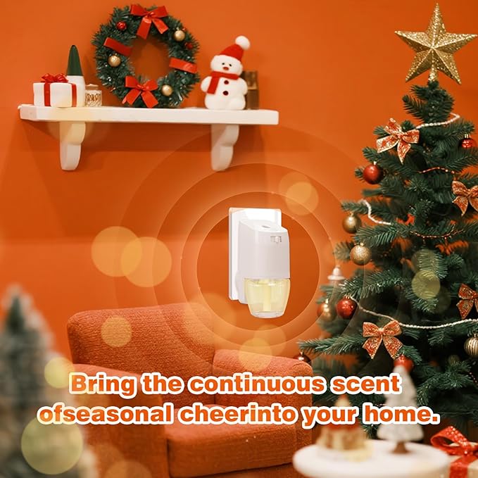 Plug in Air Freshener Refills for Home Pumpkin Scented Oil Refill Winter Fragrance – 12 Count 7.92 Fl Oz Compatible with Air Wick &amp Glade Not Include Glade Plus – Ideal for Bedroom Bathroom