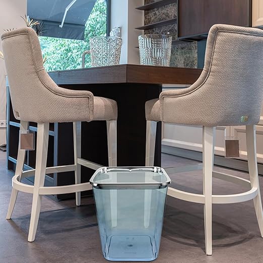 Ciieeo Large Capacity Trash Can 12l with Electroplated Rim Household Garbage Container Bin for Bathroom Kitchen Bedroom Wastebasket