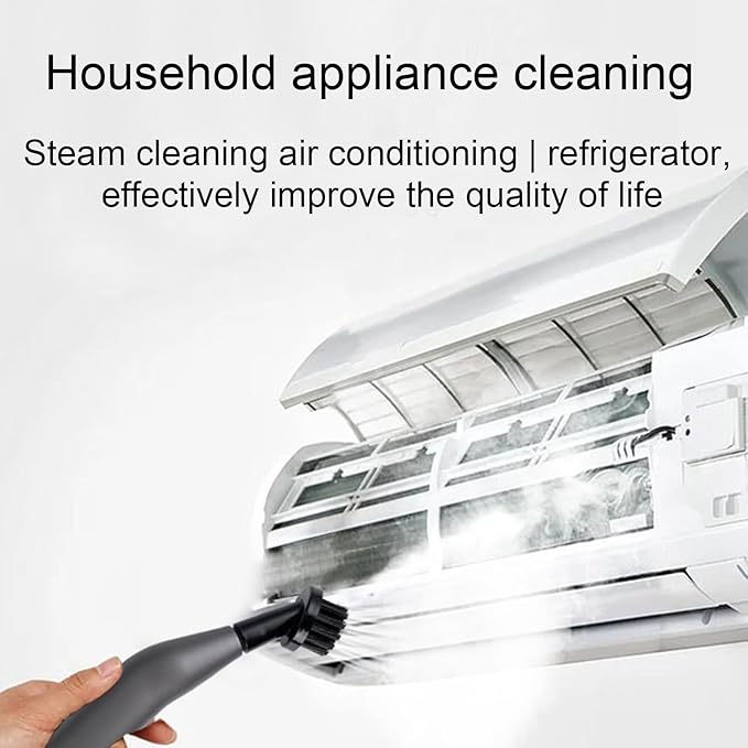 Handheld Steam Cleaner 1.2L Large Capacity Complimentary 5 Brush Heads Suitable for Home Upholstery Grout Tile Etc