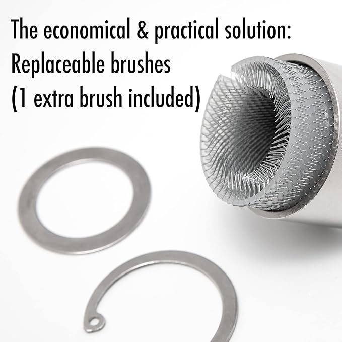 2 Full-Metal Copper Pipe Cleaner Tube Cleaning Brush for Drill with Replaceable Brushes for Professional Plumbers and Industrial Purposes
