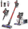 Cordless Vacuum Cleaner Rechargeable with 2600mAh Detachable Battery Powerful Vacuums with 2 Adjustable Modes Lightweight Portable Stick Vacuum for Home (Afterglow Red)