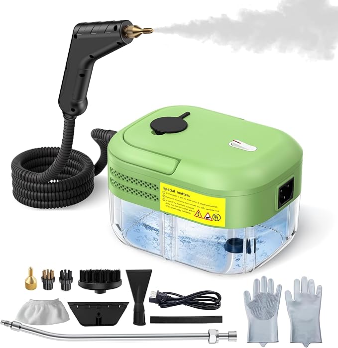 2200W Steam Cleaner Handheld Steam Cleaner whit 1.2L Water Tank for Home Use Fast Heat-Up in 10-15s Portable High Steam Cleaners Machine for Cleaning Kitchen Bathroom Grout Car