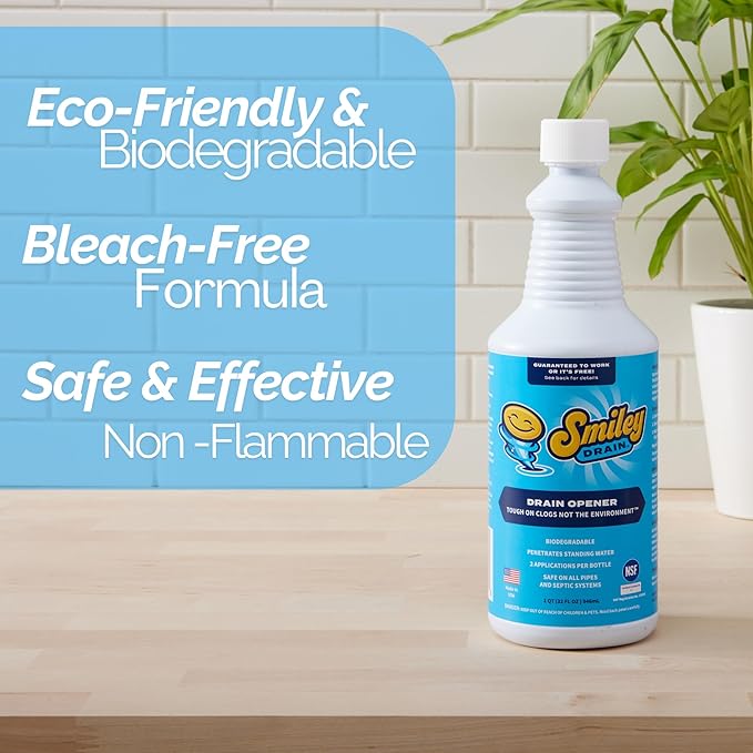 Ultra Concentrated &amp Super Fast Drain Opener | Safe Made By Licensed Plumber | Clears Clogs in 10 Minutes | Odorless Biodegradable and Eco-Friendly | Prevents Future Clogs