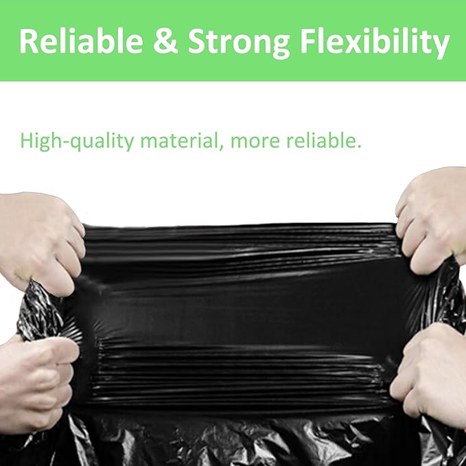 6-10 Gallon Trash Bags 300 Count with 4 Innovative Flap Ties Compatible with Rubbermaid Brute 10 Gallon Trash Can &amp Fit All 6-11 Gallon Trash Can | Tear &amp Leak Resistant