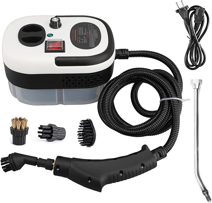 BAFOVY Handheld Steam Cleaner 2500W High Pressure High Temperature Steam Cleaning Device 6 Gears Multipurpose Steam Cleaner 1.2L Water Tank Ideal for Home Car Kitchen Cleaning (US Plug 110V)