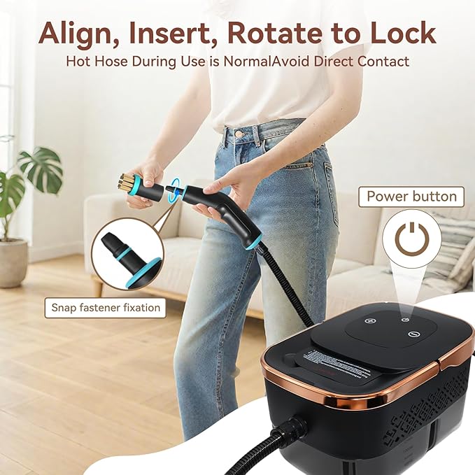 Handheld Steam Cleaner with 1.32 Quarts Tank &amp 15s fast Heat-Up 13 Attachments.Portable High Pressuer Hand Held Stemer for homeKitchen Bathroom Windows and Floors.Steamer for Cleaning