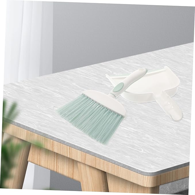 minkissy 3sets Portable Mini Dustpan and Broom Set Compact Household Cleaning Accessory for Adults Durable Plastic Dustpan and Brush for Home and Office Use