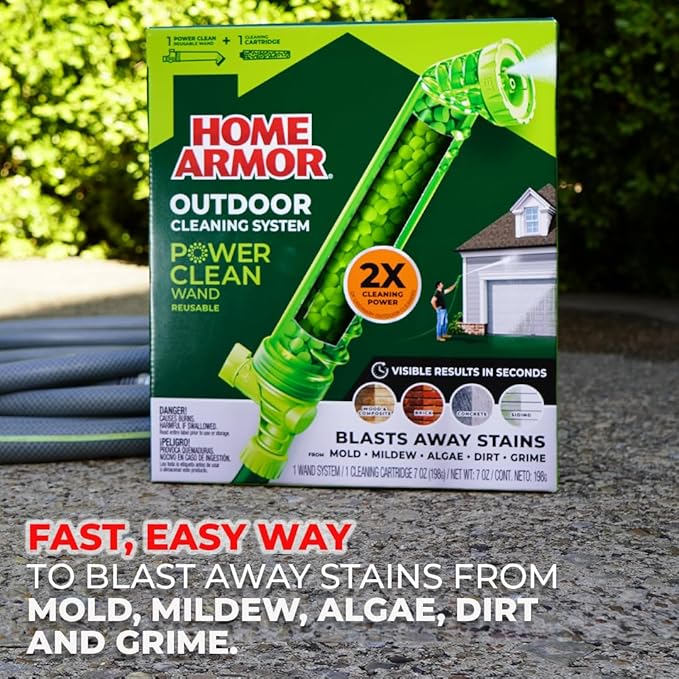 Home Armor Refill Cleaning Cartridge 2 Pack For Use with the Power Clean Wand 2X Cleaning Power of Ordinary Outdoor Cleaners Single Use Cartridge