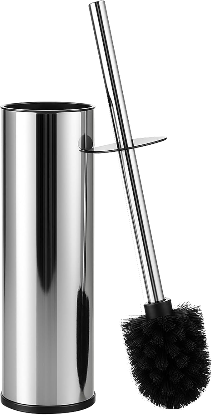 BGL Chrome Toilet Brush and HolderStainless Steel Toilet Brushes for Bathroom with Holder