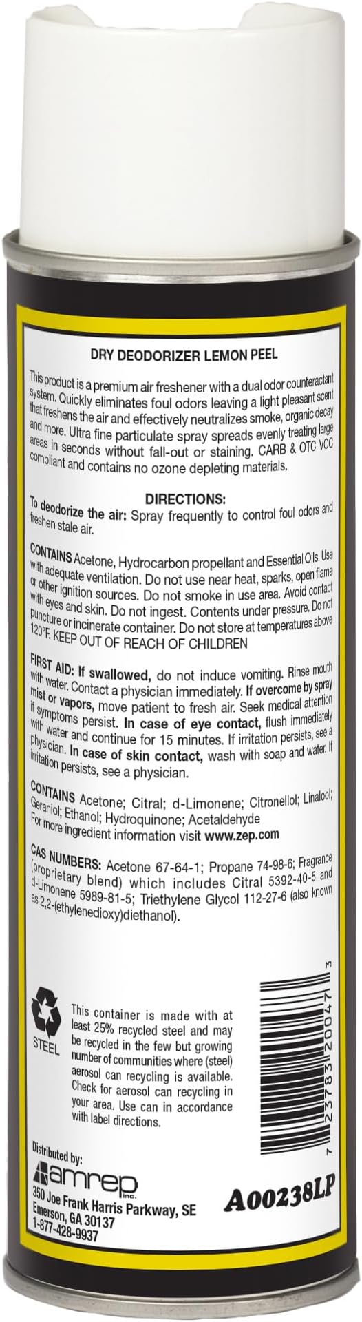 Misty Air Freshening Deodorizing Spray - Lemon Peel - 10 oz (Case of 12) - 1001842 - Premium Odor Neutralizer for Smoke Organic Decay and Other Unwanted Odors