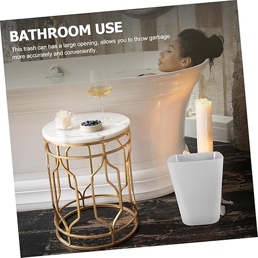 Square Plastic Trash Can Large Open Top Garbage Container for Home Office Bedroom Kitchen Bathroom Simple Style Wastebasket Bin for Household Use