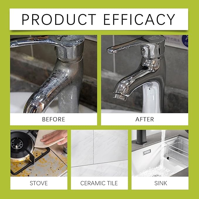Multi-Surface Cleaner For Kitchen &amp Bathroom - Removes Grease Stains &amp Limescale - Safe For Marble Stainless Steel(2PCS)