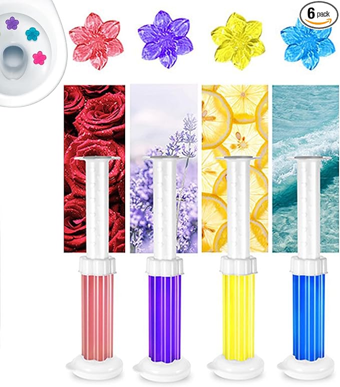 Flower Toilet Gel Stamp - Toilet Scent Fresheners 56/84 Flowers Toilets Cleaner Gel Stamp Toilets Stain Removal Cleaning Air Freshener 6 Scents Bathroom Deodorizer for Urinals Sinks (A2)