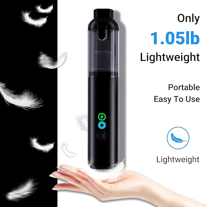 PPN Portable Car Vacuum Cordless 20000PA High Power Handheld Vacuum Cleaner for Car Mini Rechargeable Wireless Vacuum for Car Detailing Truck Desktop Home Tech Gifts for Men