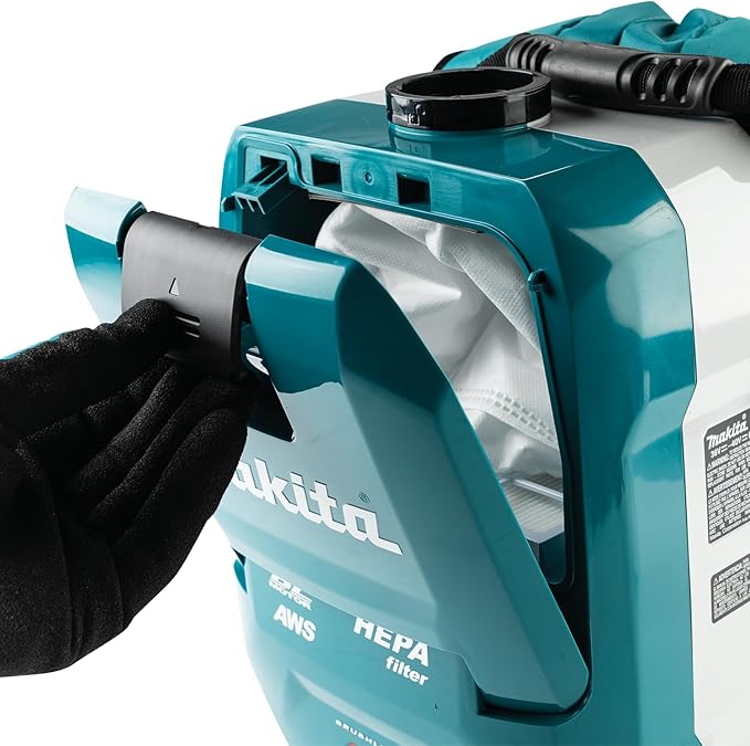 Makita VC009GZ01 Backpack Vacuum Cleaner 40 V max. with AWS (without Battery Without Charger) Petrol/Black