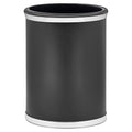 Kraftware Sophisticates Oval Wastebasket with Plastic Liner Adding Classic Style to The Bathroom and All Other Rooms in The Home or Office 13 Quart Capacity Black with Polished Chrome Trim