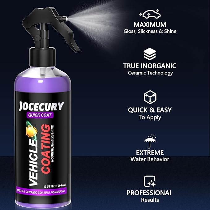 Jocecury 500ML Kitchen Foam Cleaner &amp 3-in-1 Ceramic Car Coating Spray
