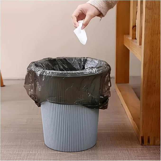 Fit for 100 Black Garbage Bags - Kitchen &amp Bathroom Trash Bags for Home Use