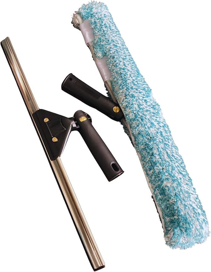 Window Squeegee 18 inch and Window Washer with Swivel Handle Professional Window Cleaning Kit Window Scrubber with Durable Aluminum T-Bar for Window Cleaning