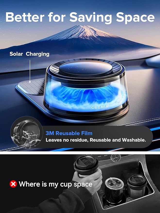 Ceeniu Smart Car Air Fresheners Premium Scenic Fragrance Car Diffuser Auto On/Off Adjustable Intensity Sandalwood Cologne &amp Cherry Blossom Lasts for 4 months 2025 New CF8 Automotive Freshener
