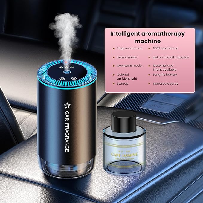 Atmosphere Light Car Supplies Sure Here's A Product Title for Air Freshener Smart Essential Oil Diffuser Atomization Auto On/Off Rechargeable D