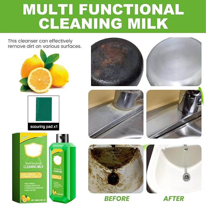 Multi-Purpose Kitchen Cleaner Gel - Removes Grease Grime &amp Water Stains - Safe For Cookware Stoves Floors &amp More(3PCS)