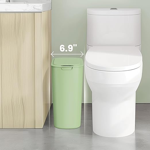 Cesun Motion Sensor Trash Can 5 Gallon Automatic Bathroom Garbage Can with Lid Touchless Smart Plastic Slim Wastebasket for Bathroom Office rv Bedroom Living Room Green