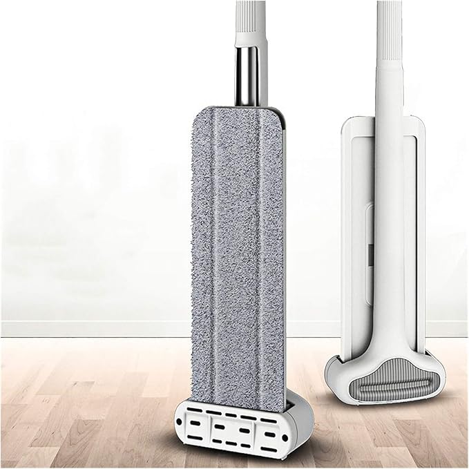 Squeeze Flat Cutting Mop Hands Free for Wash Floor Household Kitchen Floors Cleaning with Microfiber Replacement Mop Head (Size : 1mop 5 Cloth) ( )