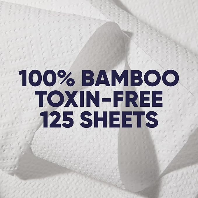 Save Trees Bamboo Paper Towels 24pk - 3600 Sheets Rolls Ultra Absorbent &amp Durable Eco-Friendly Paper Towels -FSC-Certified Vegan