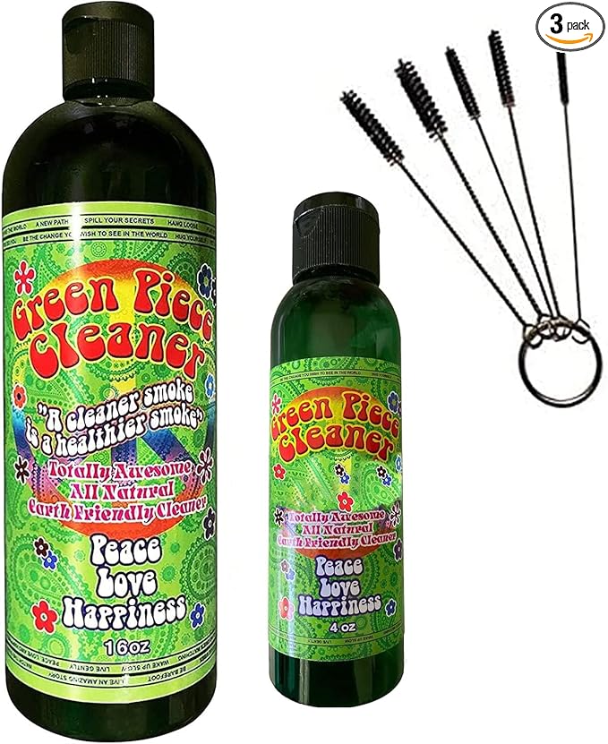 Green Piece® Cleaner 16 oz (Made in USA) - Free travel size - 4 Oz. and a Free tube pieces Cleaner! The All Natural Glass Cleaner Metal and Ceramic Water bubbler