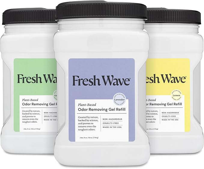 Fresh Wave Odor Removing Gel Refills Bundle: Original Lavender &amp Lemon 63 oz. Gel Refills