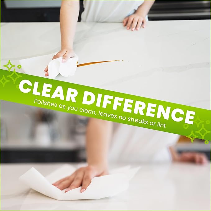 10-Pack Reusable Cleaning Cloths for Streak-Free Windows Mirrors &amp All-Purpose Cleaning – Chemical-Free Absorbent Non-Abrasive 16 x 16 White Cleaning Rags Made in The USA