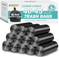 40-45 Gallon Black Trash Bags 120 Count - 37''x45'' Large Garbage Bags Unscented 40+ Gallon Trash Can Liners Multipurpose for Office Outdoor Recycling and Commercial