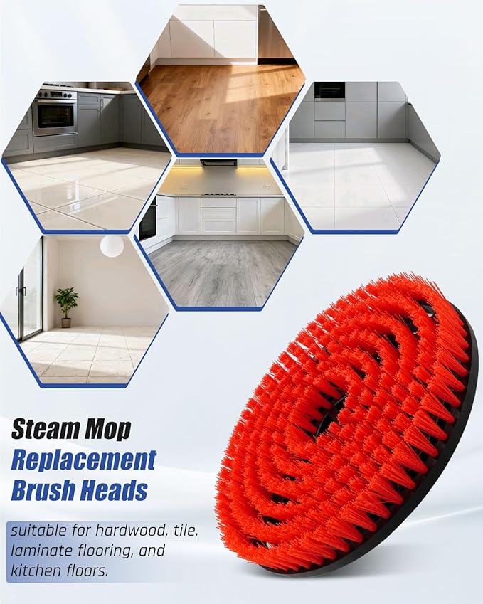 Mop Pad Replacement Brush Heads Fit for Shark Steam Mop S7000/ S7001/ S8201 SeriesUpgrade Brush Heads with Nylon BristlesDeep Cleaning Hard Floors