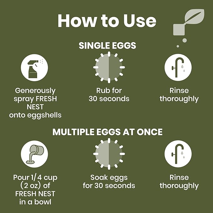 Good Salt Pet Fresh Nest Egg Wash Spray Natural Cleaner for Freshly Laid Eggs Made in the USA 32 Ounce Bottle 2-Pack