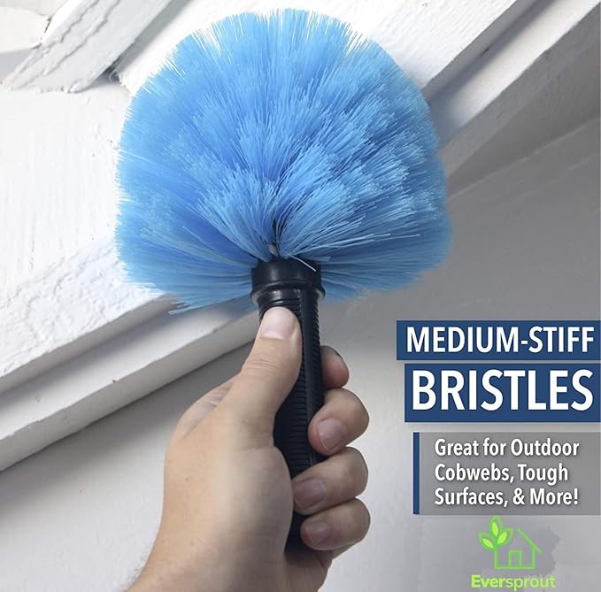 EVERSPROUT Duster 3-Pack | Hand-Packaged Cobweb Duster Microfiber Feather Duster Flexible Ceiling Fan Duster | Twists onto Standard ACME Threaded Poles (Pole Sold Separately) (Medium-Stiff Bristles)