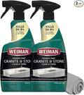 Weiman Disinfectant Granite Daily Clean &amp Shine (2 Pack with Polishing Cloth) Safely Clean Disinfect and Shine Granite Marble Soapstone Quartz Quartzite Slate Limestone Corian Laminate Tile Counte