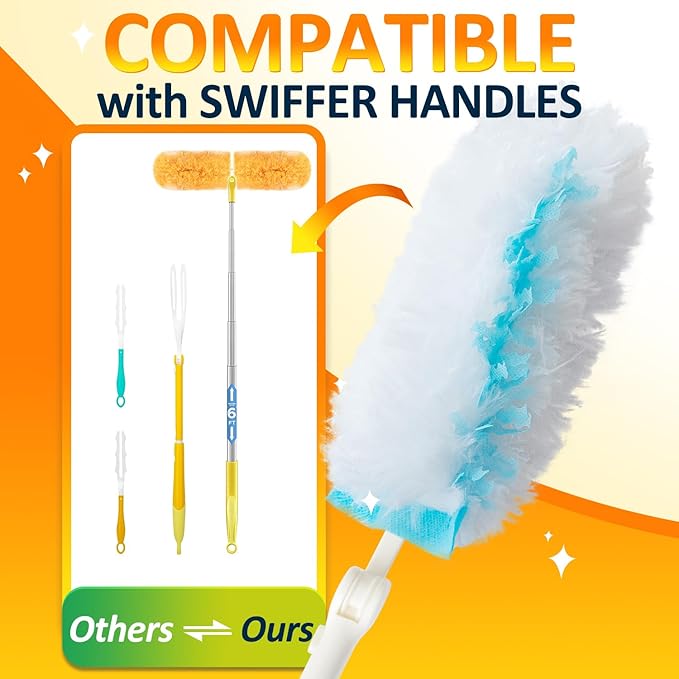 360 Duster Refills for Swiffer Refill Kit with 50 Dusters for Cleaning Home &amp Car Heavy Duty Multi Surface