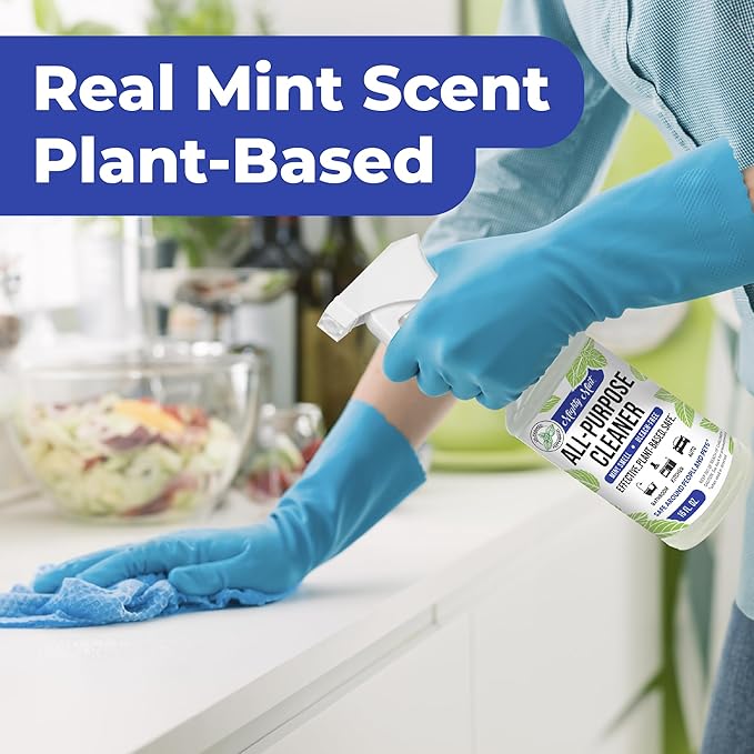 Mighty Mint All-Purpose Cleaner Spray for Home Kitchen Bathroom Natural Peppermint Scent 16oz - 2 Pack