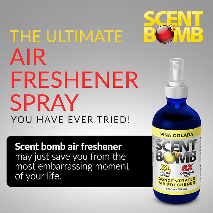 Scent Bomb Pina Colada Air Freshener Spray Long-Lasting Odor Eliminator for Home &amp Car