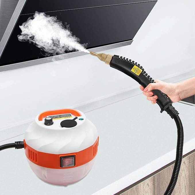 1600W Handheld Steam Cleaner Steam Cleaner with 6 Adjustable Gears High Temp Pressurized Steam Cleaner Machine for Homes Hotels Restaurants Car Maintenance Stores White